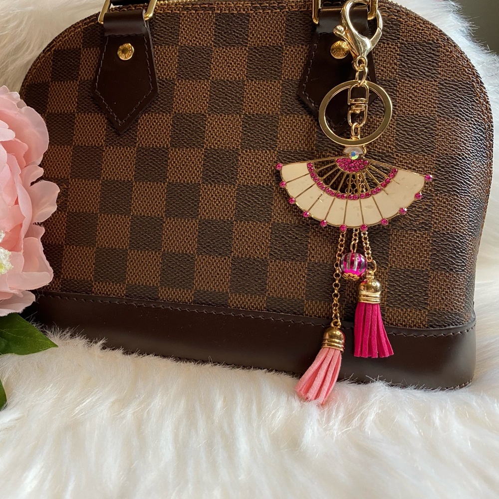 Japanese fan bag charm keychain